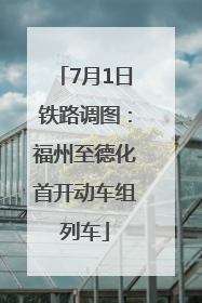 7月1日铁路调图：福州至德化首开动车组列车