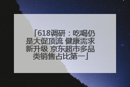 618调研：吃喝仍是大促顶流 健康需求新升级 京东超市多品类销售占比第一