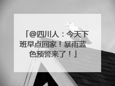 @四川人：今天下班早点回家！暴雨蓝色预警来了！