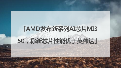 AMD发布新系列AI芯片MI350，称新芯片性能优于英伟达